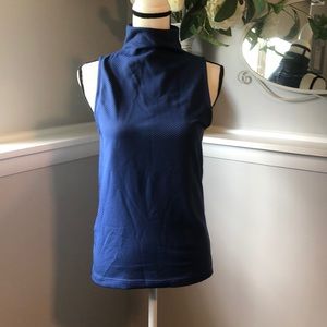Athleta mock turtleneck blue tank Fall 2018 Sz M